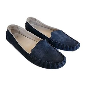 Cole Haan Womens Grand.OS Driving Loafer Moccasin 8.5B Blue Suede Leather Flats